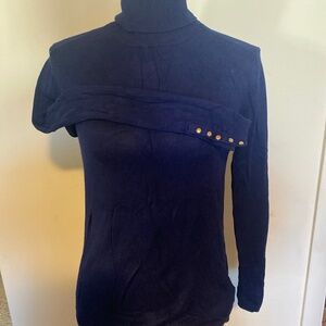 Zara Sapphire Blue Turtleneck Top – Size Medium